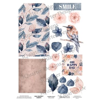 3QUARTER DESIGNS 3QUARTER DESIGNS HAPPY DAY A4 MINI PROJECT SHEETS