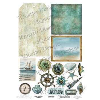 3QUARTER DESIGNS 3QUARTER DESIGNS SEASIDE A4 MINI PROJECT SHEETS