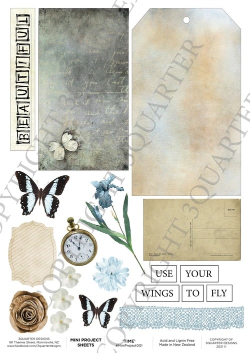 3QUARTER DESIGNS 3QUARTER DESIGNS TIME A4 MINI PROJECT SHEETS
