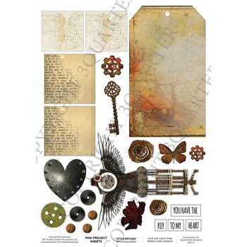 3QUARTER DESIGNS 3QUARTER DESIGNS STEAMPUNK A4 MINI PROJECT SHEETS