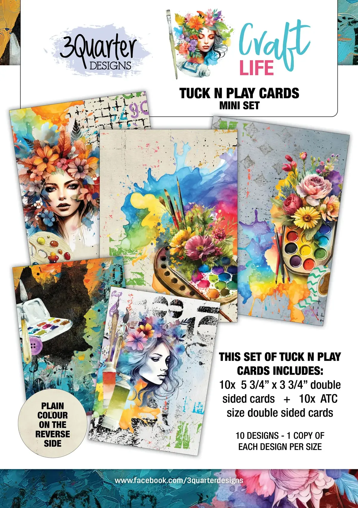 3QUARTER DESIGNS 3QUARTER DESIGNS CRAFT LIFE TUCK 'N' PLAY CARDS MINI SET