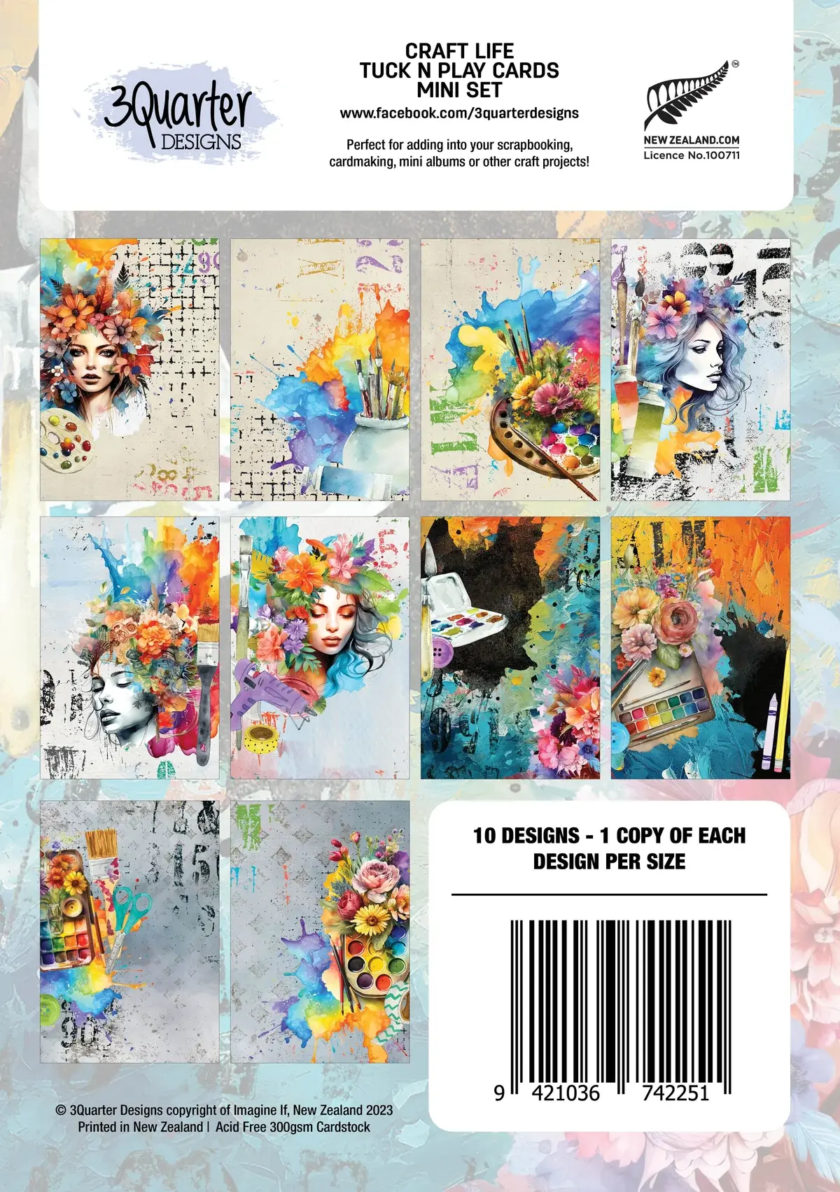 3QUARTER DESIGNS 3QUARTER DESIGNS CRAFT LIFE TUCK 'N' PLAY CARDS MINI SET