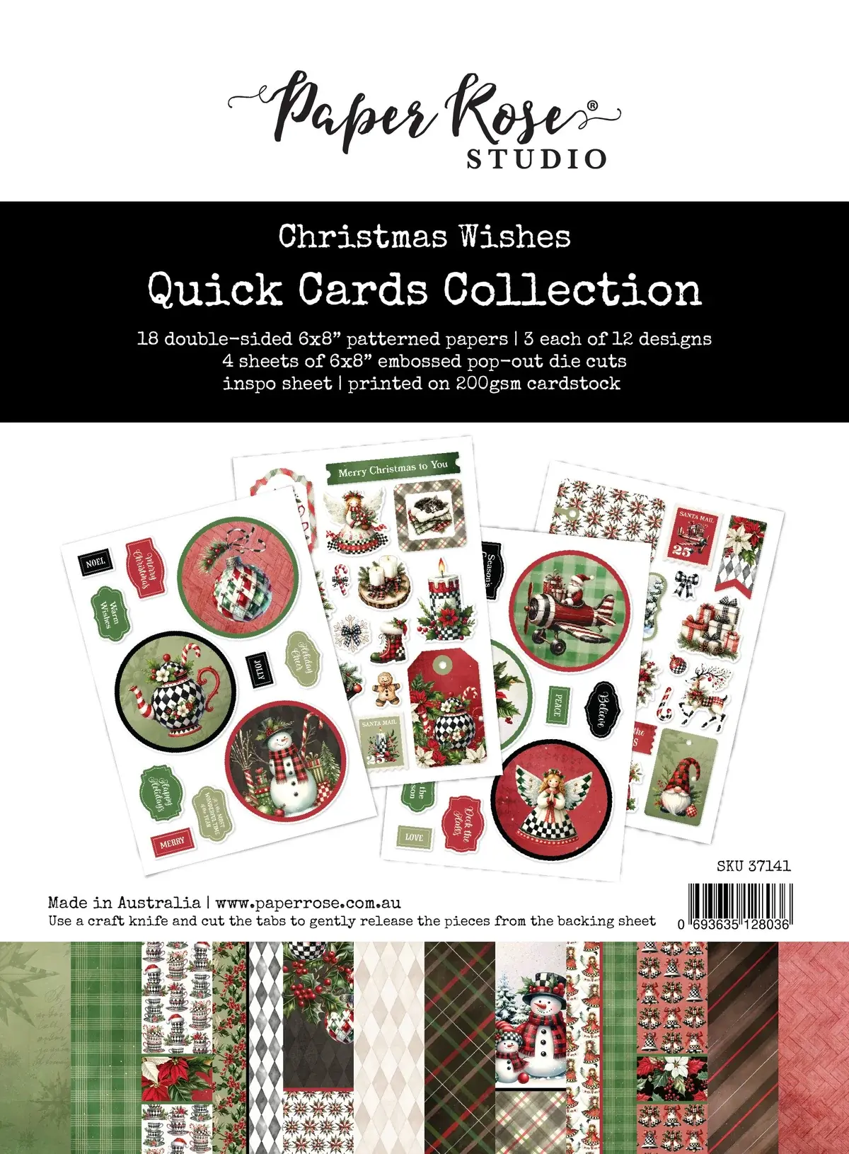 PAPER ROSE PAPER ROSE CHRISTMAS WISHES 6x8 QUICK CARDS COLLECTION
