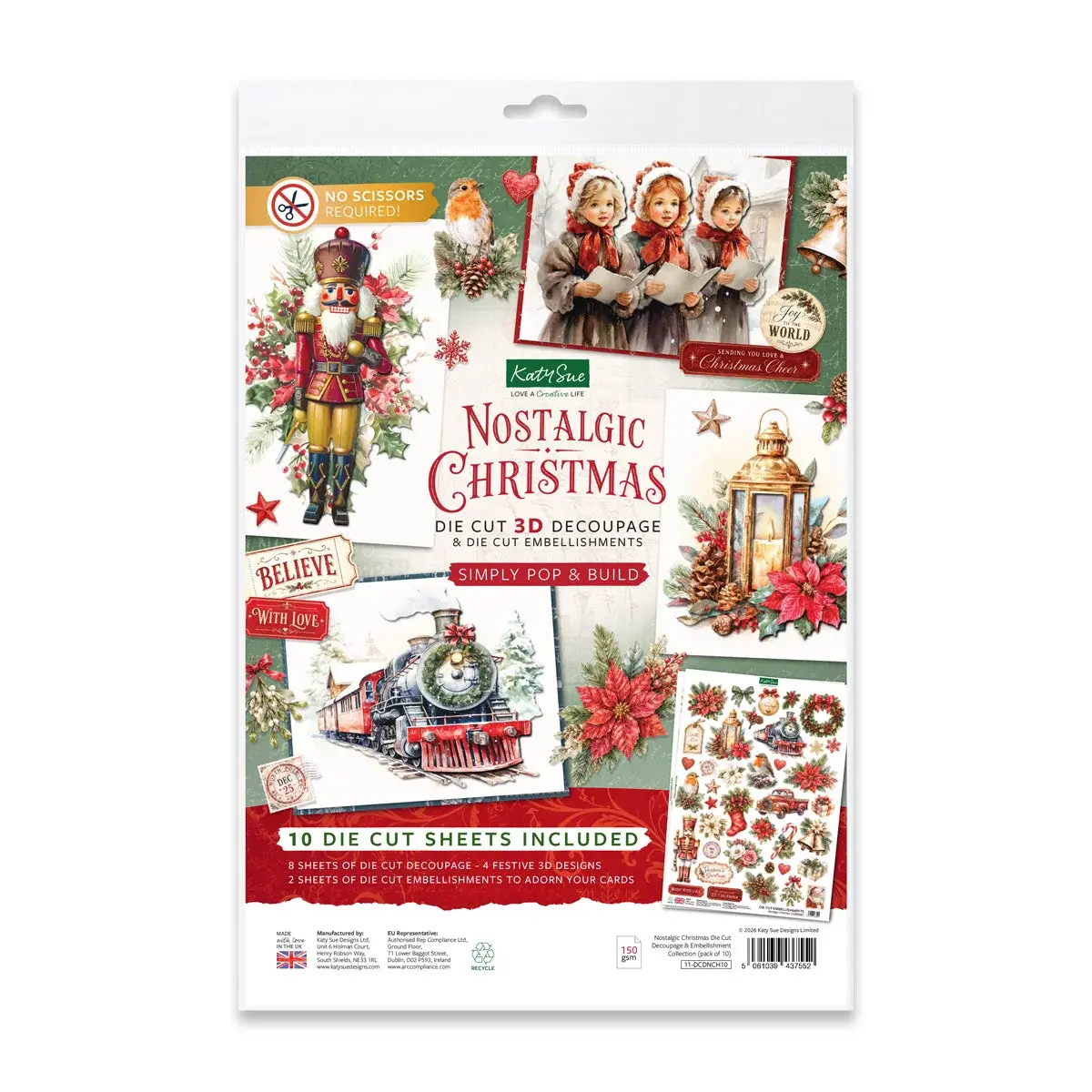 KATY SUE NOSTALGIC CHRISTMAS DIE CUT DECOUPAGE COLLECTION