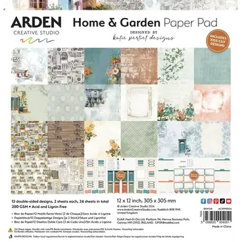 ARDEN CREATIVE STUDIO ARDEN CREATIVE STUDIO HOME & GARDEN 12x12 PAPER PAD 24 SHEETS
