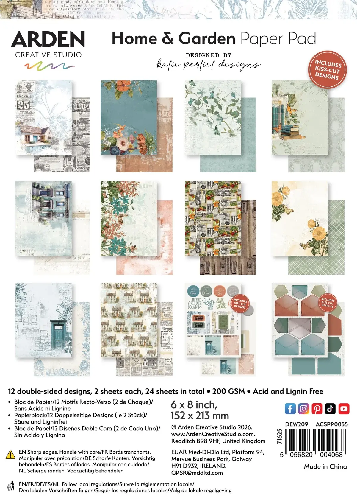 ARDEN CREATIVE STUDIO ARDEN CREATIVE STUDIO HOME & GARDEN 6x8 PAPER PAD