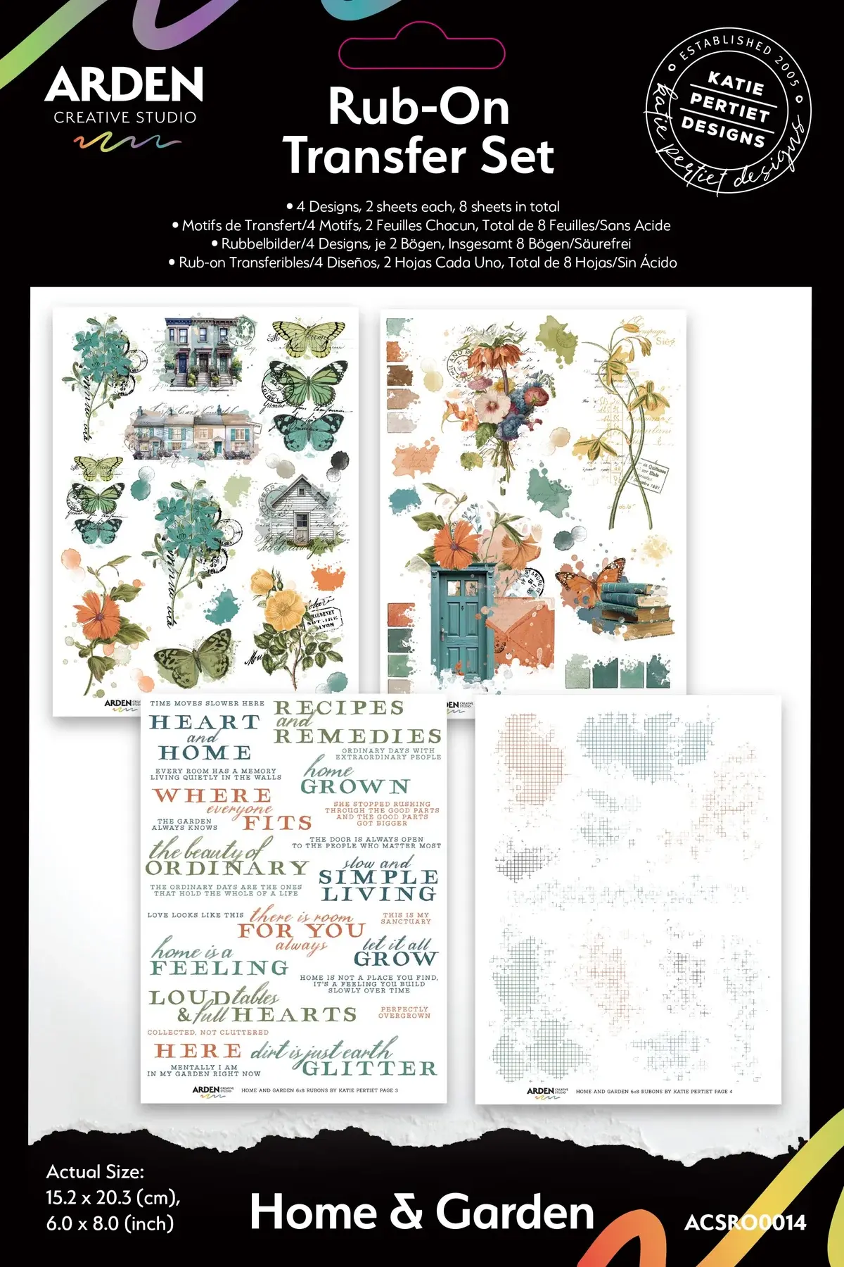 ARDEN CREATIVE STUDIO ARDEN CREATIVE STUDIO HOME & GARDEN 6x8 RUB-ONS