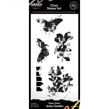 ARDEN CREATIVE STUDIO ARDEN CREATIVE STUDIO MAKER SERIES ARTSY GARDEN 4x8 CLEAR STAMP SET