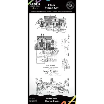 ARDEN CREATIVE STUDIO ARDEN CREATIVE STUDIO MAKER SERIES HOME LINES 4x8 CLEAR STAMP SET