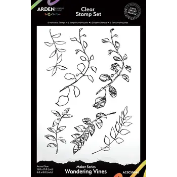ARDEN CREATIVE STUDIO ARDEN CREATIVE STUDIO MAKER SERIES WANDERING VINES 6x8 CLEAR STAMP SET