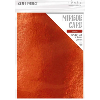 TONIC TONIC STUDIOS MIRROR CARD HIGH GLOSS RUBY RED 8.5X11 5 PK