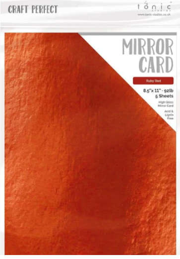 TONIC TONIC STUDIOS MIRROR CARD HIGH GLOSS RUBY RED 8.5X11 5 PK
