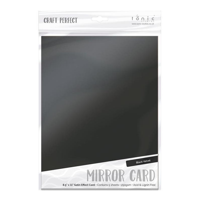 TONIC TONIC STUDIOS MIRROR CARD SATIN EFFECT BLACK VELVET 8.5X11 5 PK