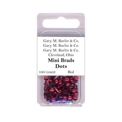 GARY M. BURLIN GARY BURLIN RED DOT MINI METAL BRADS 100/PK