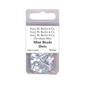 GARY M. BURLIN GARY BURLIN WHITE DOT MINI METAL BRADS 100/PK