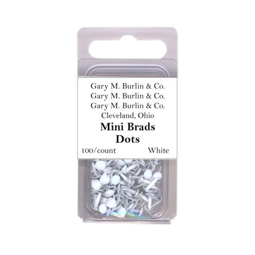 GARY M. BURLIN GARY BURLIN WHITE DOT MINI METAL BRADS 100/PK