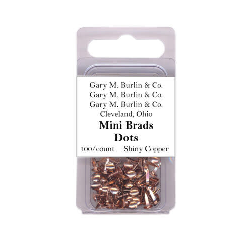 GARY M. BURLIN GARY BURLIN SHINY COPPER DOT MINI METAL BRADS 100/PK