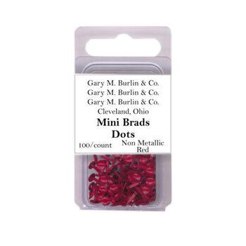GARY M. BURLIN GARY BURLIN FLAT RED DOT MINI METAL BRADS 100/PK