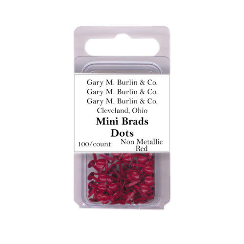 GARY M. BURLIN GARY BURLIN FLAT RED DOT MINI METAL BRADS 100/PK