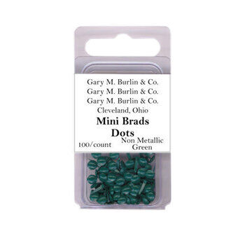 GARY M. BURLIN GARY BURLIN FLAT GREEN DOT MINI METAL BRADS 100/PK