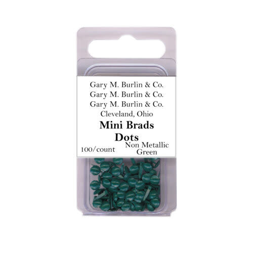 GARY M. BURLIN GARY BURLIN FLAT GREEN DOT MINI METAL BRADS 100/PK