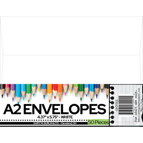 PAPER CUT GARY BURLIN A2 WHITE ENVELOPES 50/PK