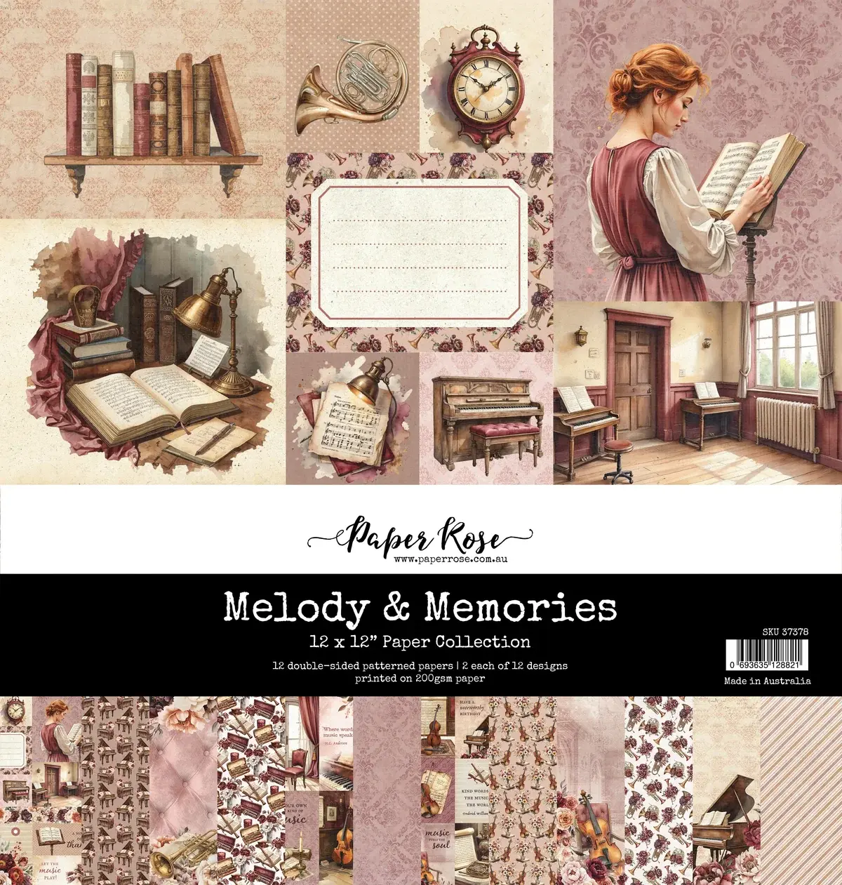 PAPER ROSE PAPER ROSE MELODY & MEMORIES 12x12 PAPER COLLECTION