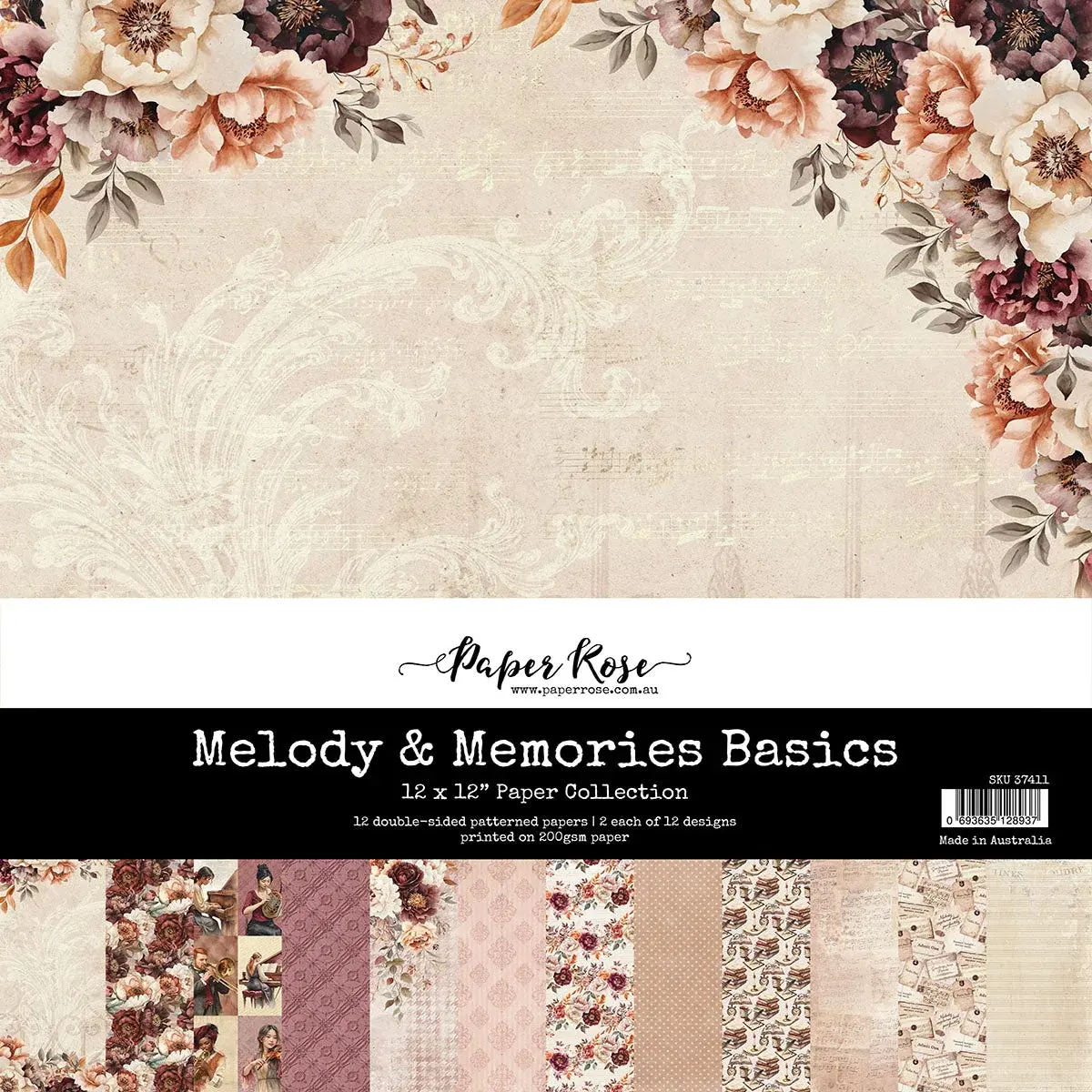 PAPER ROSE PAPER ROSE MELODY & MEMORIES 12x12 BASICS PAPER COLLECTION