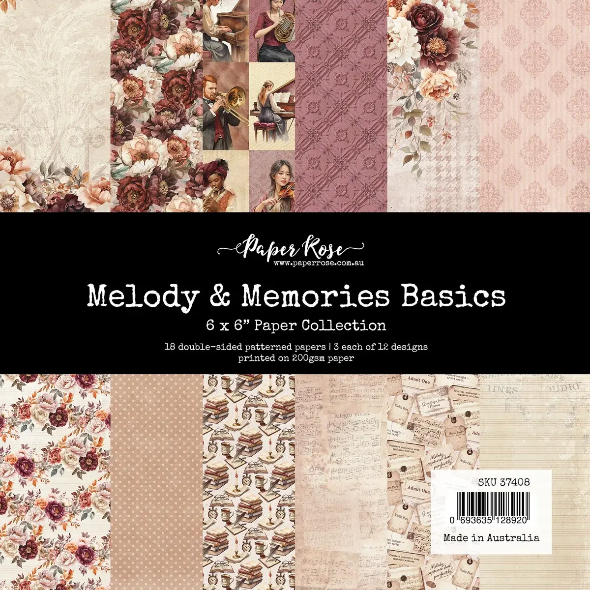 PAPER ROSE PAPER ROSE MELODY & MEMORIES 6x6 BASICS PAPER COLLECTION