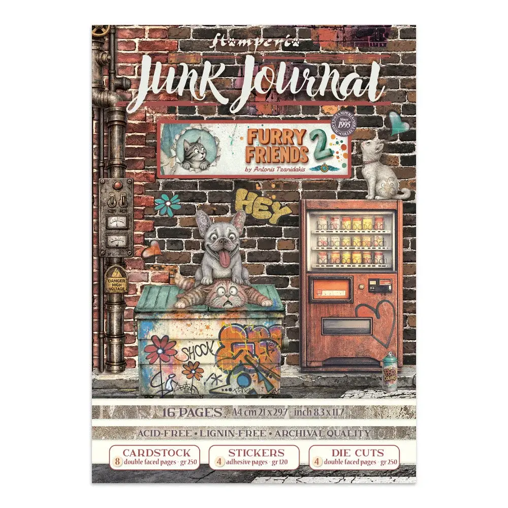 STAMPERIA STAMPERIA FURRY FRIENDS 2 JUNK JOURNAL