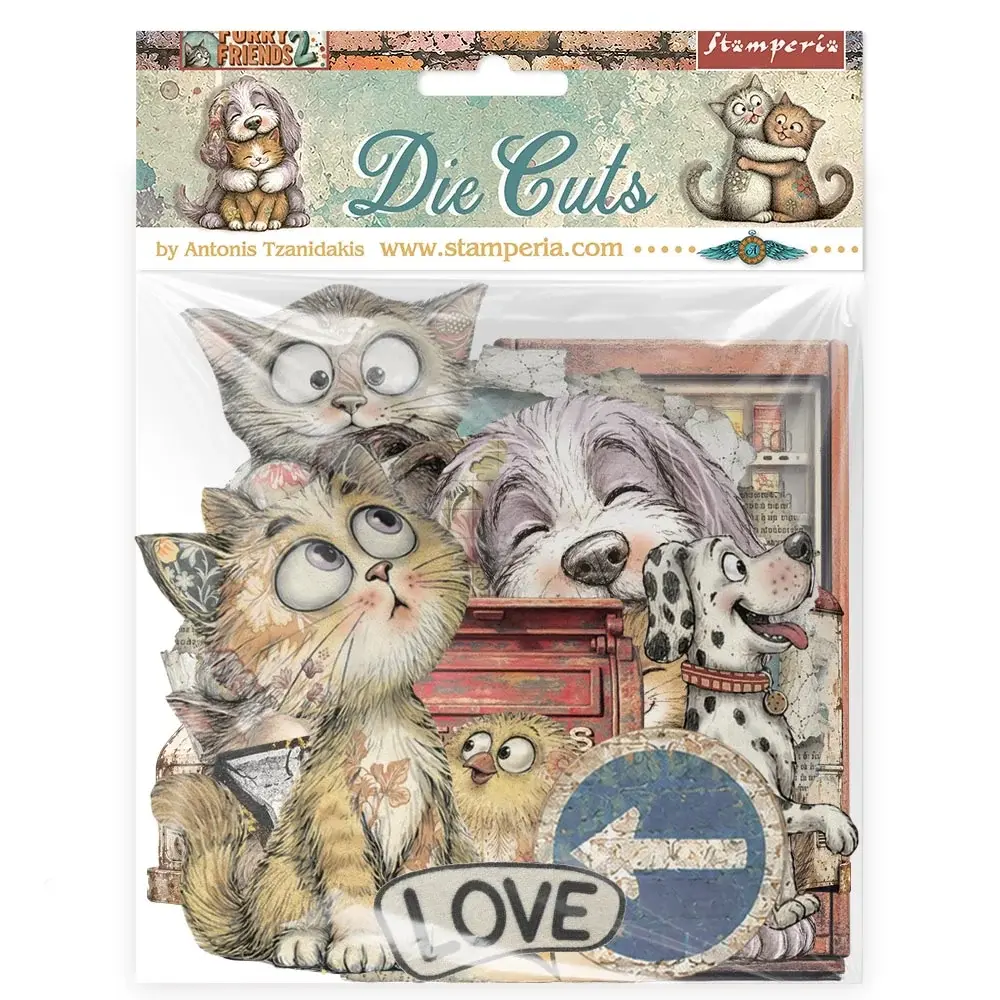 STAMPERIA STAMPERIA FURRY FRIENDS 2 CHIPBOARD DIE CUTS