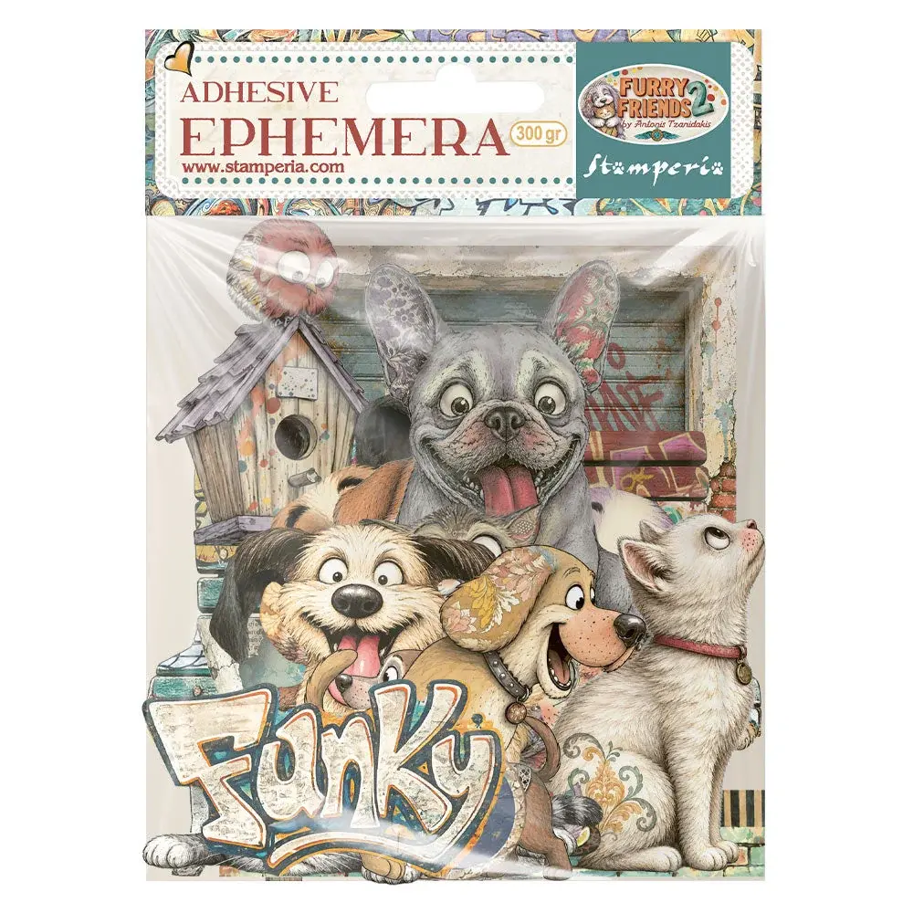 STAMPERIA STAMPERIA FURRY FRIENDS 2 EPHEMERA ADHESIVE PAPER CUT OUTS