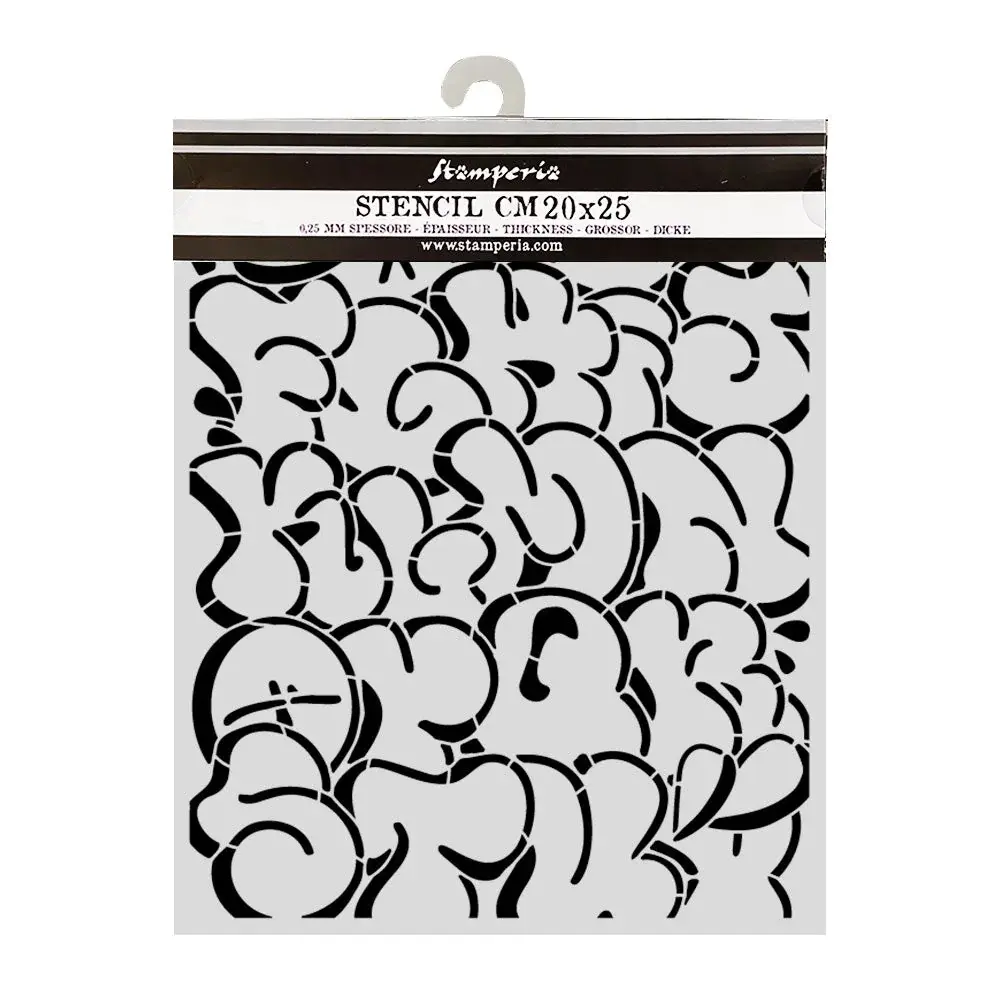 STAMPERIA STAMPERIA FURRY FRIENDS 2 POP ART PATTERN 20x25cm STENCIL
