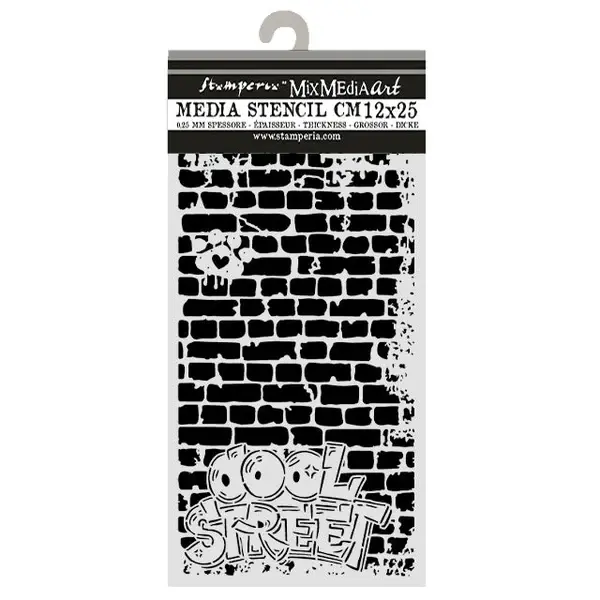 STAMPERIA STAMPERIA FURRY FRIENDS 2 COOL STREET BRICKS 12x25cm STENCIL