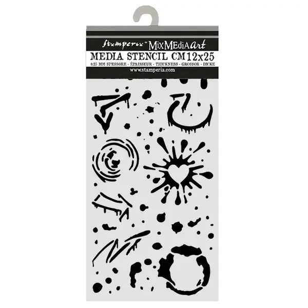 STAMPERIA STAMPERIA FURRY FRIENDS 2 INK SPLATTERS 12x25cm STENCIL