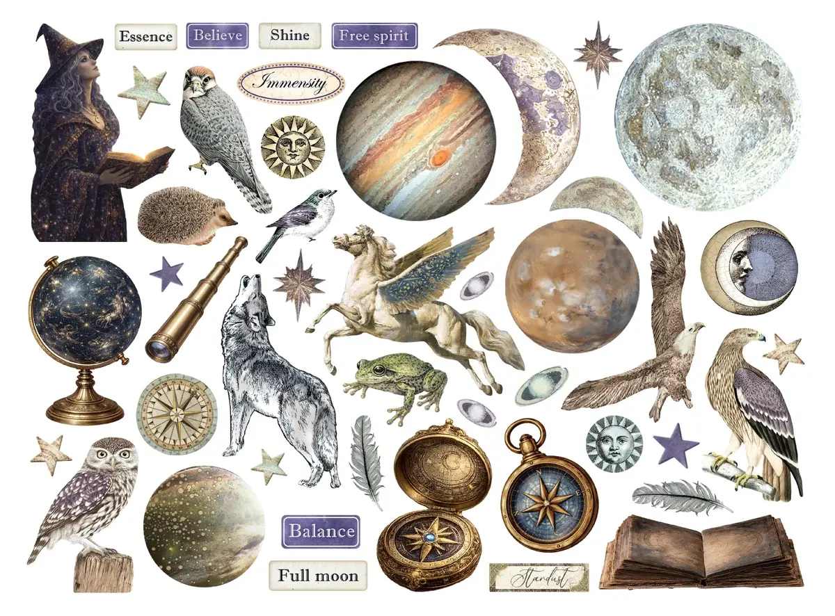 STAMPERIA STAMPERIA COSMOS CHIPBOARD DIE CUTS