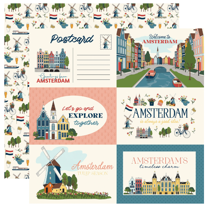 CARTA BELLA CARTA BELLA AMSTERDAM 6x4 JOURNALING CARDS 12x12 CARDSTOCK
