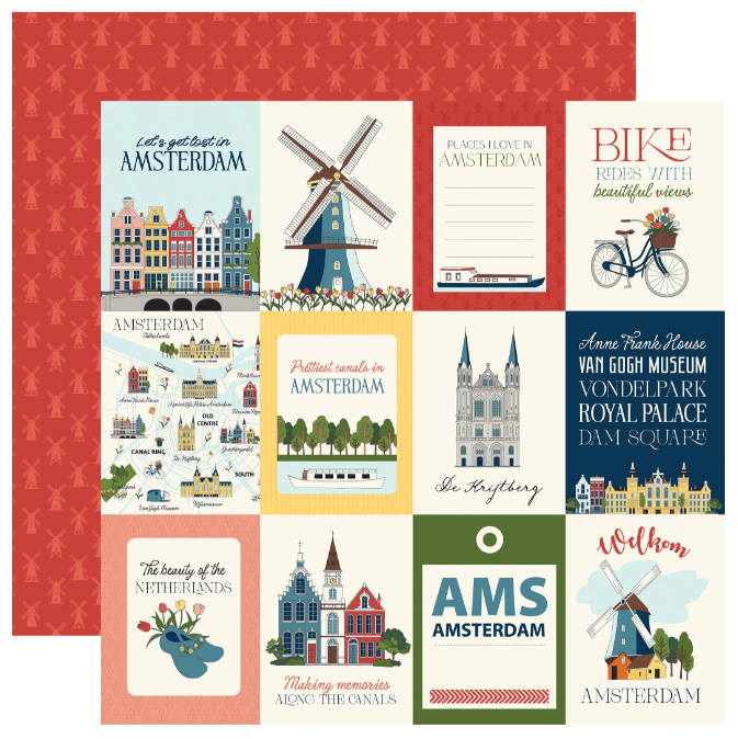CARTA BELLA CARTA BELLA AMSTERDAM 3x4 JOURNALING CARDS 12x12 CARDSTOCK