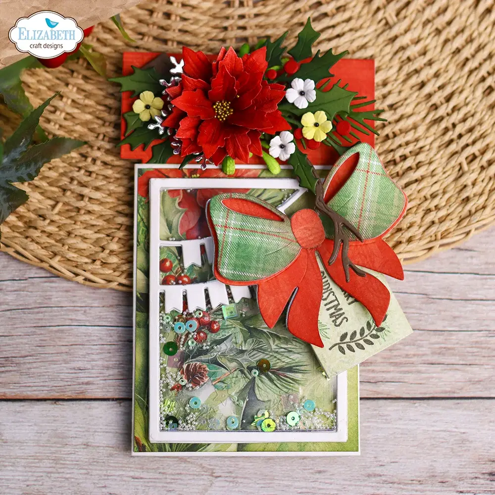 ELIZABETH CRAFT DESIGNS ELIZABETH CRAFT DESIGNS PAPER FLOWERS WARM WISHES DECORATIVE GIFT CARD HOLDER DIE SET