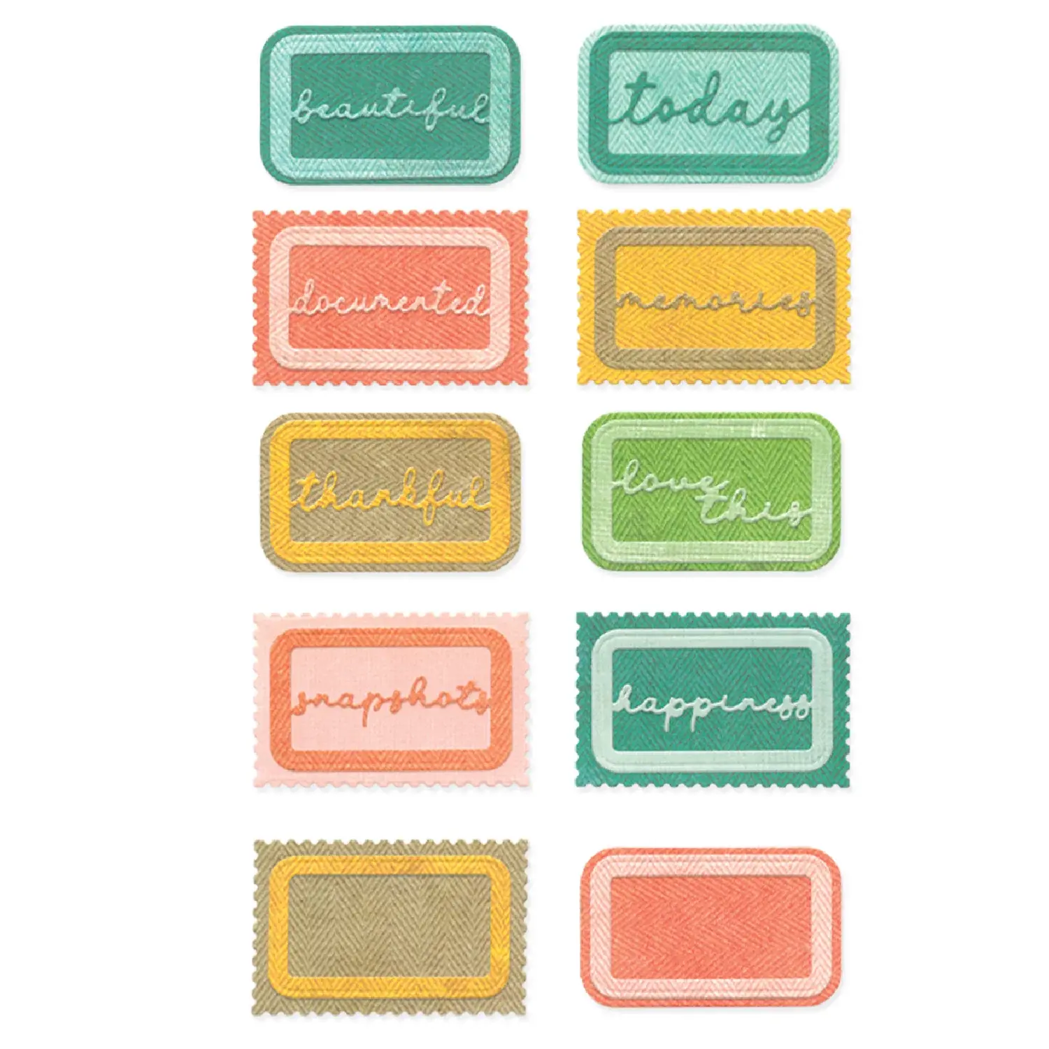 SIZZIX SIZZIX 49 AND MARKET THINLITS SNAP AND SWAP POSTAGE LABEL DIE SET