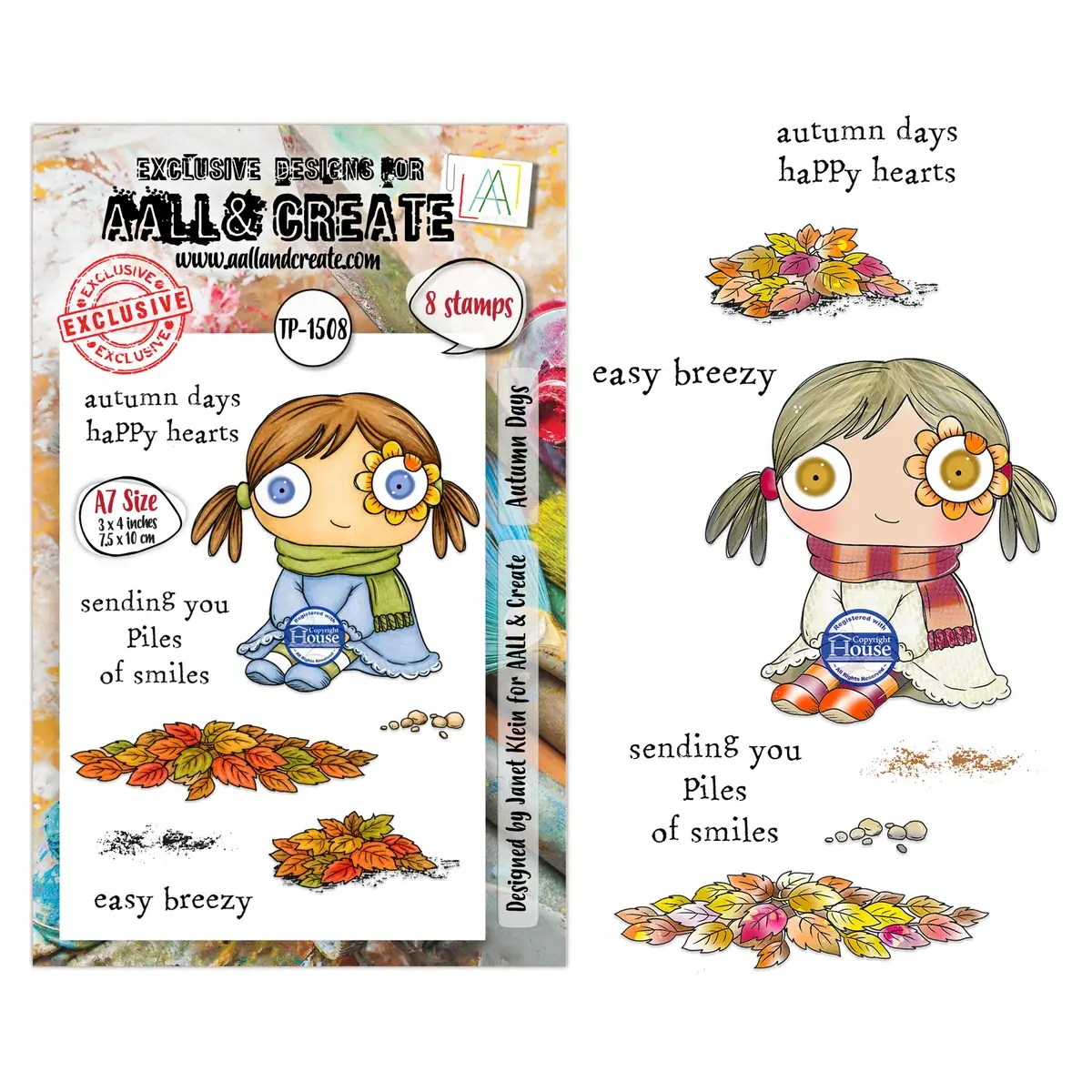AALL & CREATE AALL & CREATE JANET KLEIN #1508 AUTUMN DAYS A7 CLEAR STAMP SET