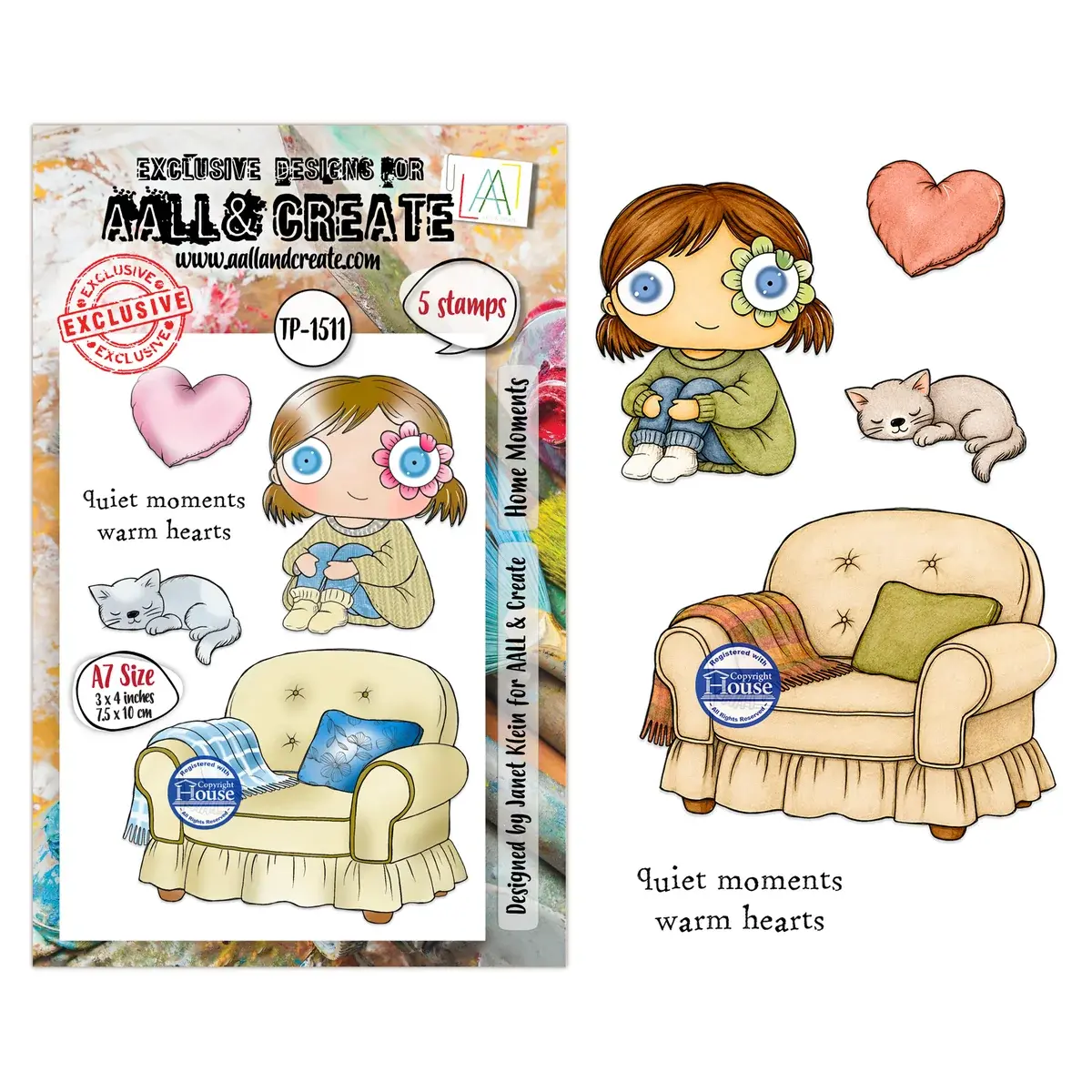 AALL & CREATE AALL & CREATE JANET KLEIN #1511 HOME MOMENTS A7 CLEAR STAMP SET