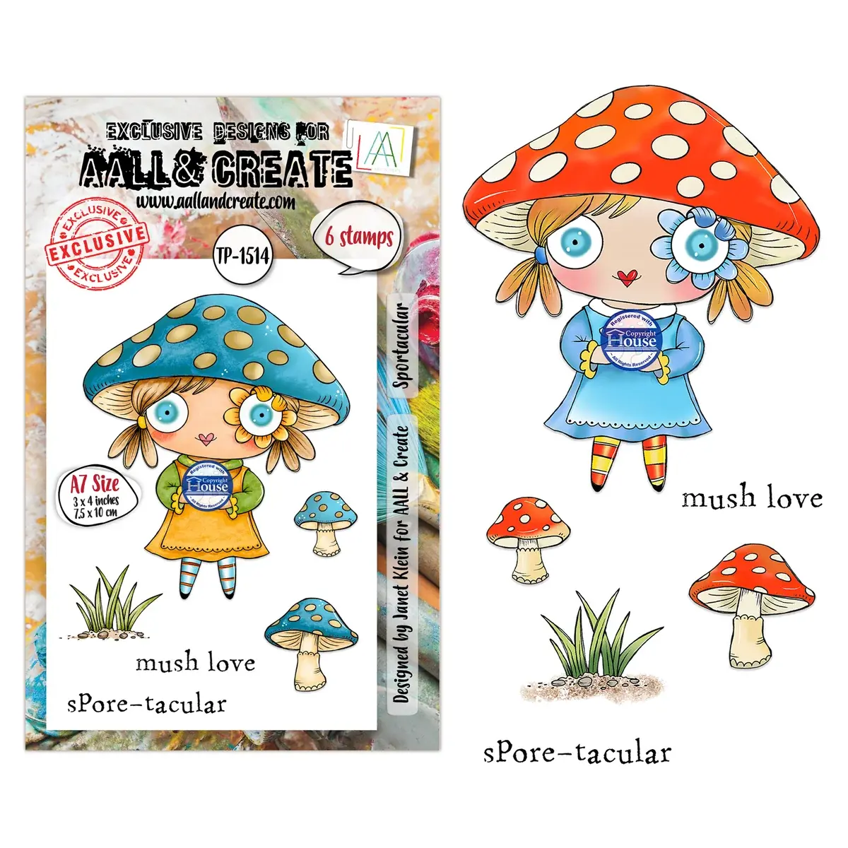 AALL & CREATE AALL & CREATE JANET KLEIN #1514 SPORTACULAR A7 CLEAR STAMP SET