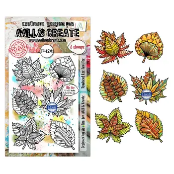 AALL & CREATE AALL & CREATE AZ LINE #1528 TOMBENT LES FEUILLES A6 CLEAR STAMP SET