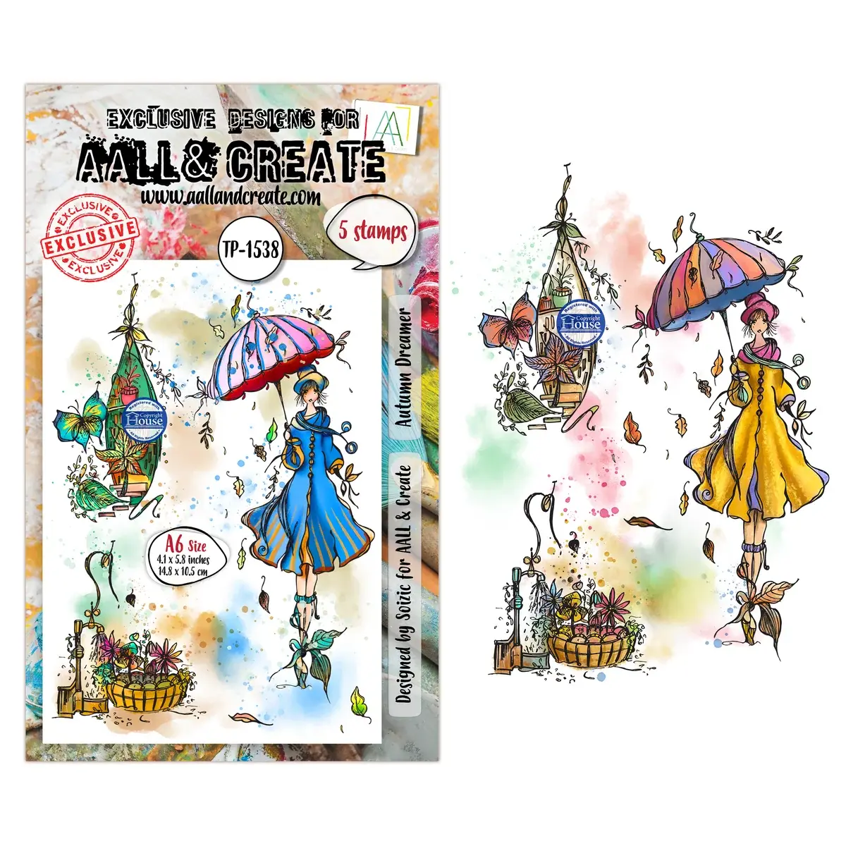 AALL & CREATE AALL & CREATE SOIZIC #1538 AUTUMN DREAMER A6 CLEAR STAMP SET