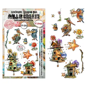 AALL & CREATE AALL & CREATE AUTOUR DE MWA #1543 BIRDHOUSE OF LETTERS A6 CLEAR STAMP SET