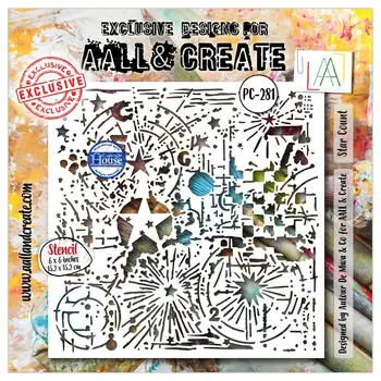 AALL & CREATE AALL & CREATE AUTOUR DE MWA #281 STAR COUNT 6X6 STENCIL