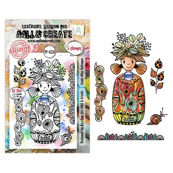AALL & CREATE AALL & CREATE AZ LINE #1531 ZOUKI MISS AUTOMNE A7 CLEAR STAMP SET