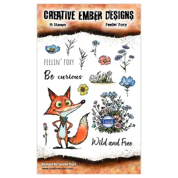 AALL & CREATE AALL & CREATE CREATIVE EMBER DESIGNS FEELIN' FOXY A6 CLEAR STAMP SET
