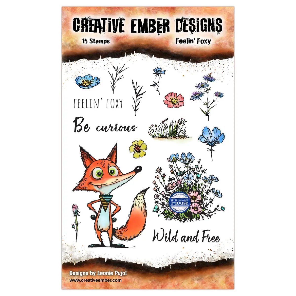 AALL & CREATE AALL & CREATE CREATIVE EMBER DESIGNS FEELIN' FOXY A6 CLEAR STAMP SET